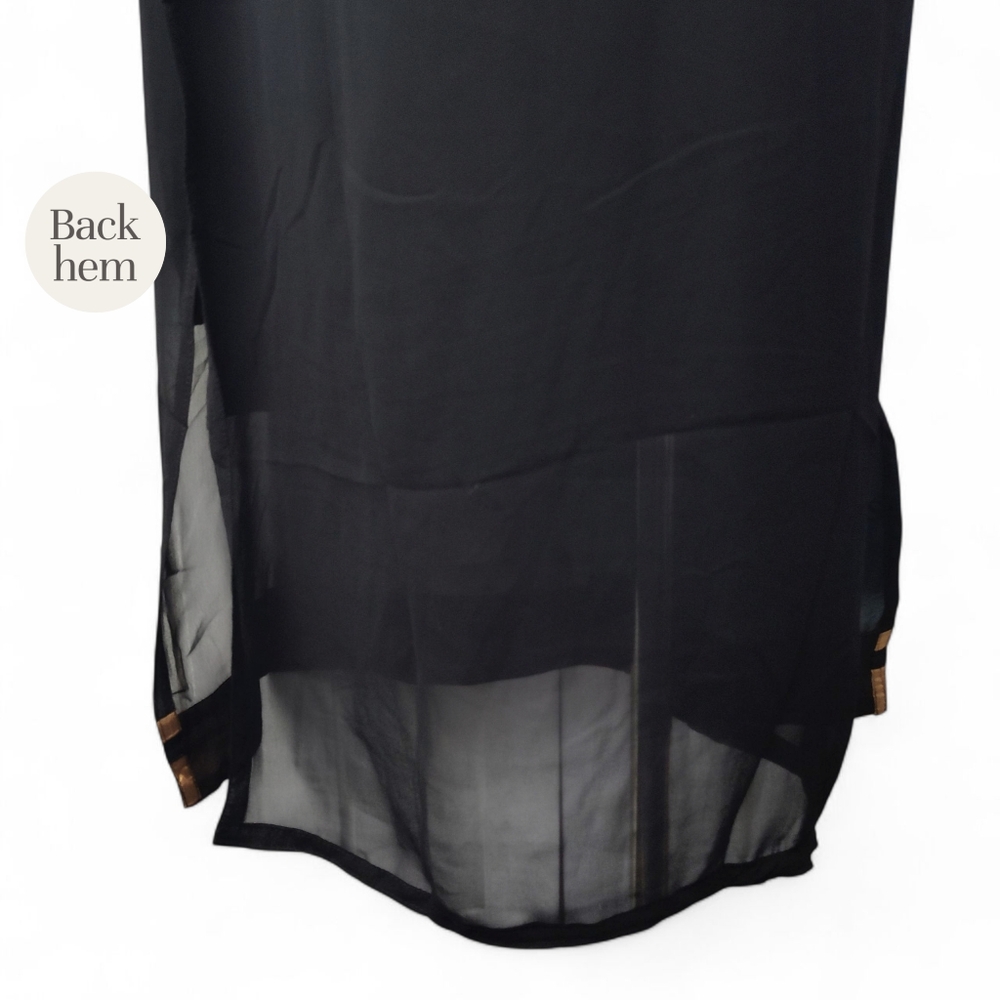 Vintage Kajree Kaftan Embroidered Detailing Black / Tan Womens Size Large - Picture 9 of 11